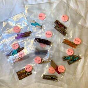 Handmade Resin and Wood Earrings